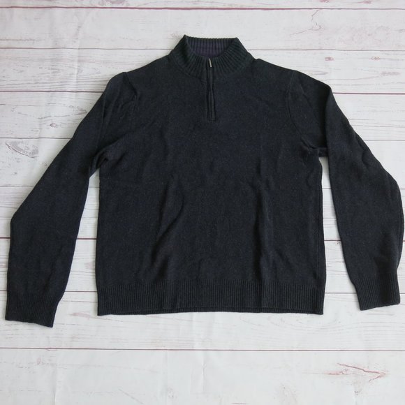 Emanuel Ungaro Lambswool Blend Long Sleeve 1/4 Zip Pullover Sweater - Size XXL - Picture 1 of 7